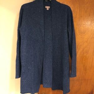 J. Jill Blue Shawl Collar Cardigan